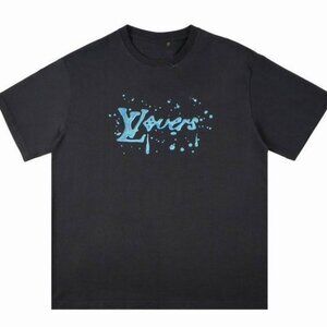 Louis Vuitton Blue LVovers Water Splash Graphic Black T-shirt